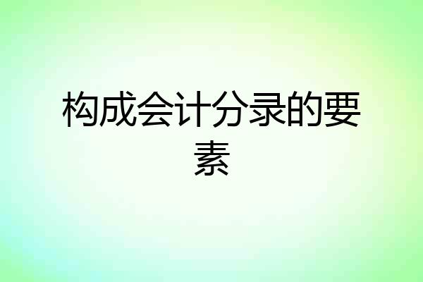 构成会计分录的要素