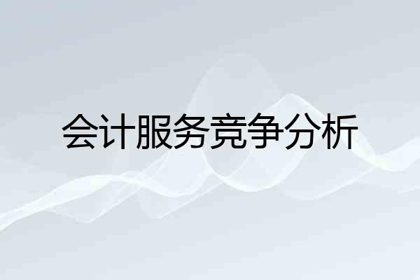 会计服务竞争分析