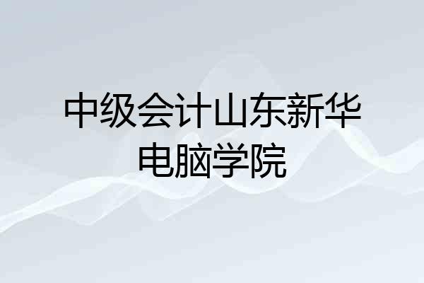 中级会计山东新华电脑学院