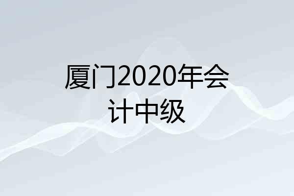 厦门2020年会计中级