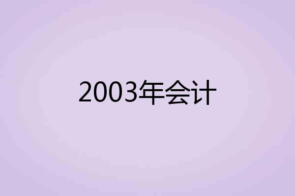 2003年会计