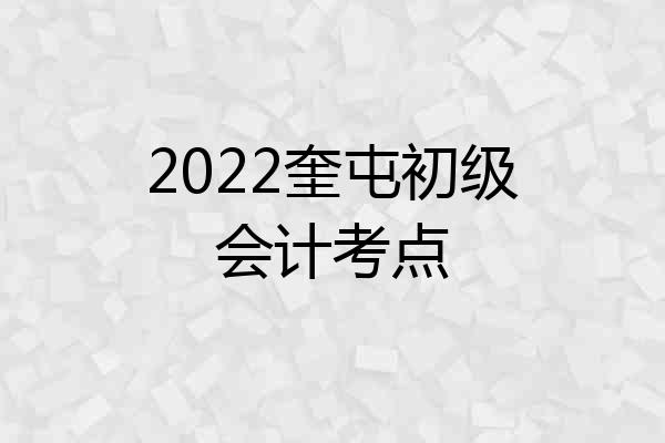 2022奎屯初级会计考点