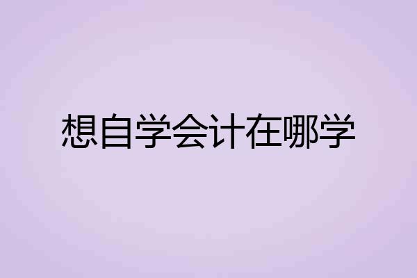 想自学会计在哪学