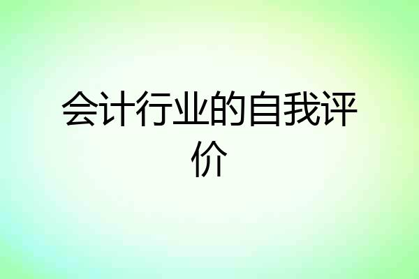 会计行业的自我评价