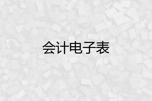 会计电子表