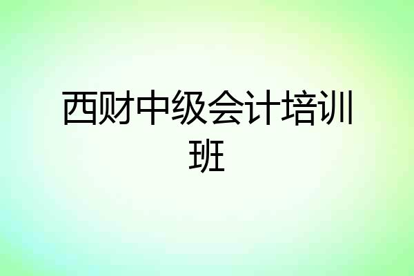 西财中级会计培训班