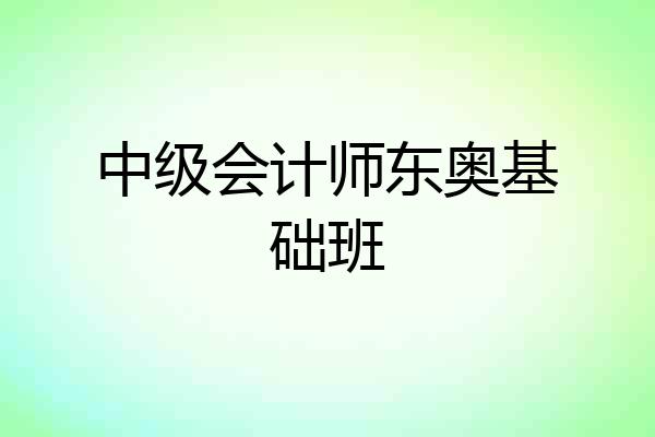 中级会计师东奥基础班
