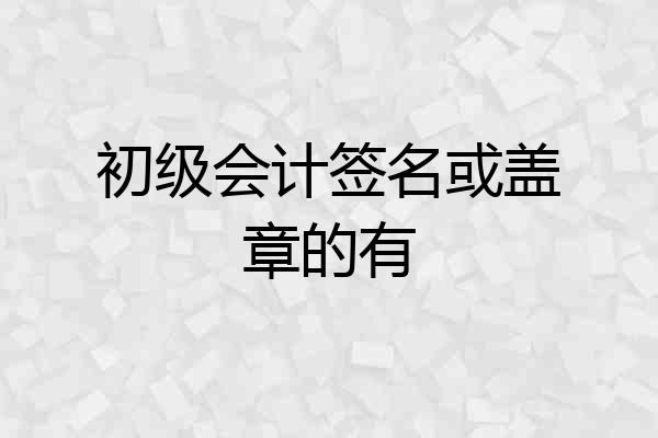初级会计签名或盖章的有