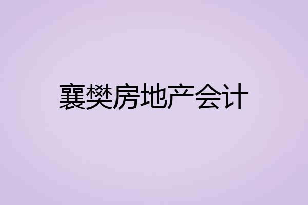 襄樊房地产会计