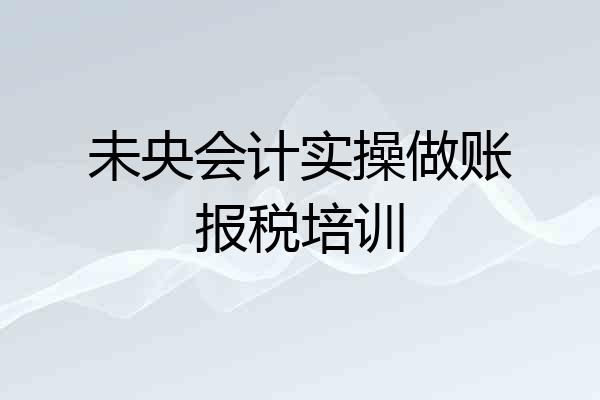 未央会计实操做账报税培训