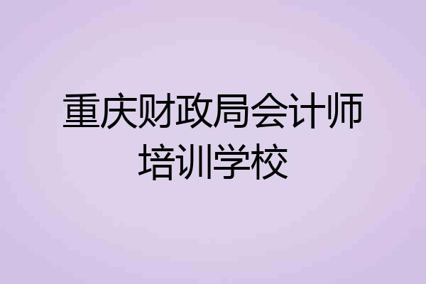 重庆财政局会计师培训学校