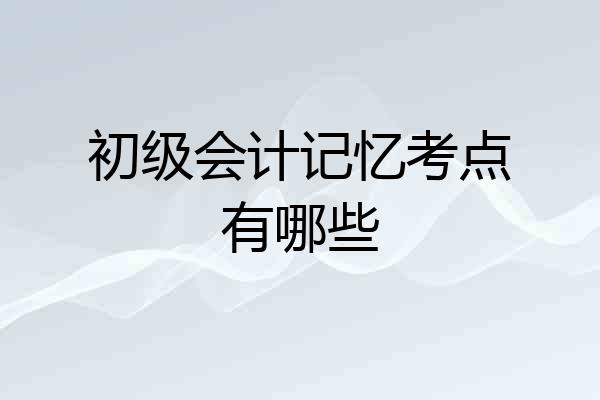 初级会计记忆考点有哪些