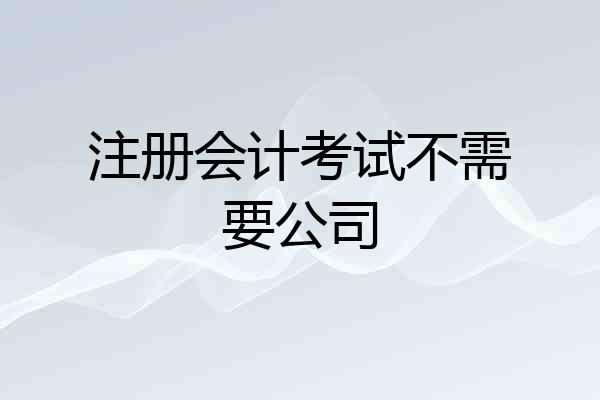 注册会计考试不需要公司