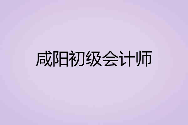 咸阳初级会计师