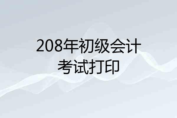 208年初级会计考试打印