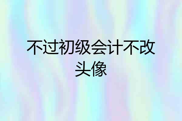 不过初级会计不改头像