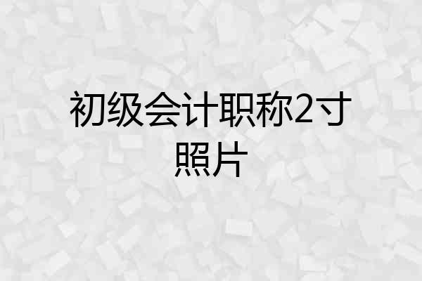初级会计职称2寸照片