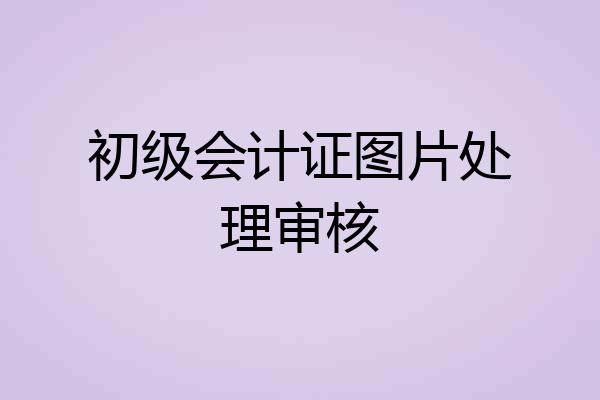初级会计证图片处理审核