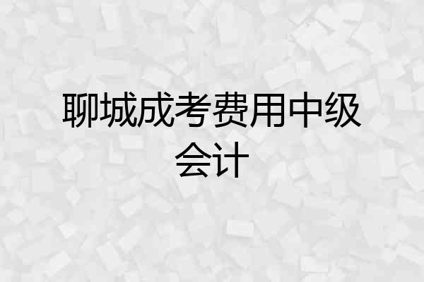 聊城成考费用中级会计