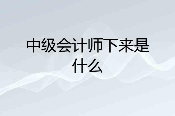 中级会计师下来是什么