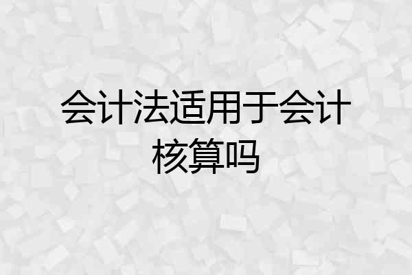 会计法适用于会计核算吗