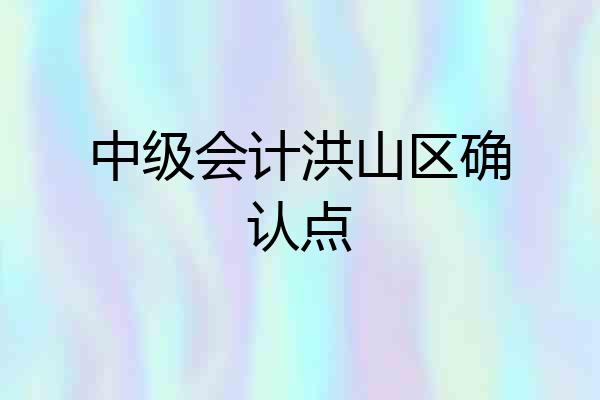 中级会计洪山区确认点