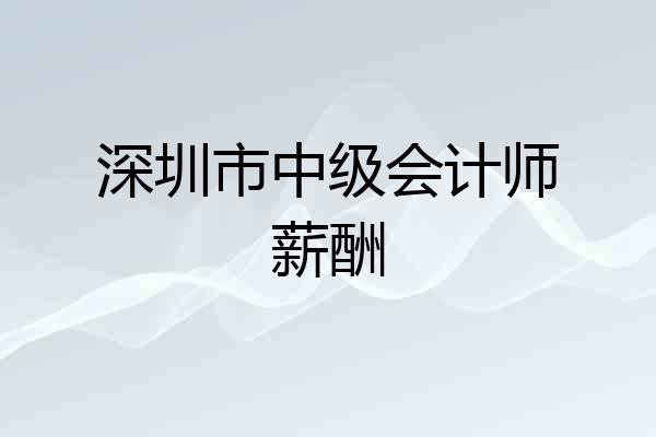 深圳市中级会计师薪酬