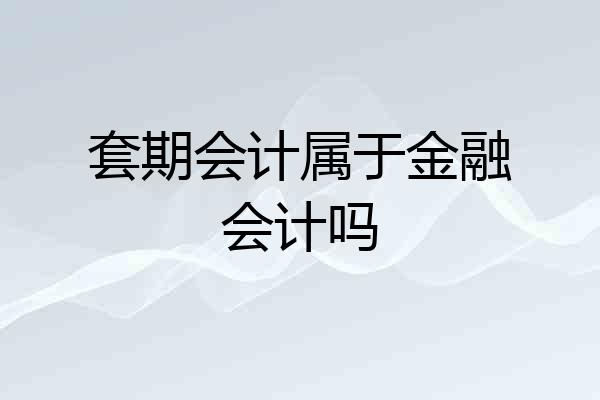 套期会计属于金融会计吗