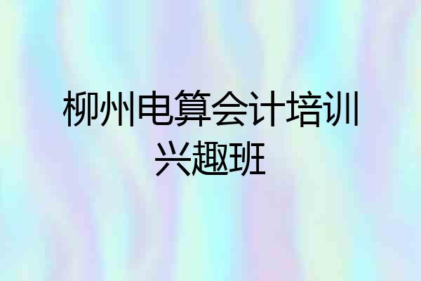柳州电算会计培训兴趣班