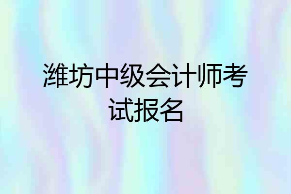 潍坊中级会计师考试报名