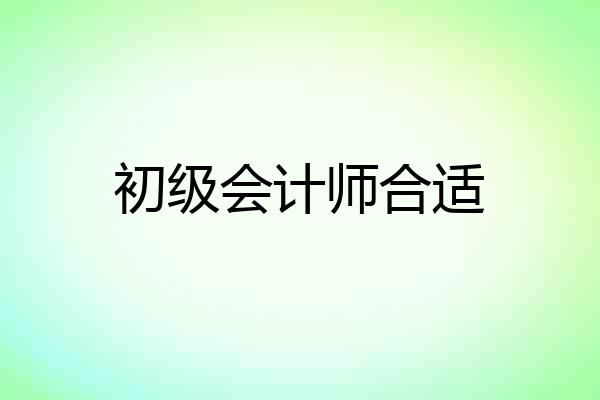 初级会计师合适