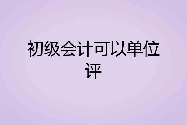 初级会计可以单位评
