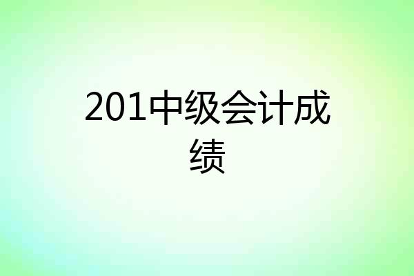 201中级会计成绩