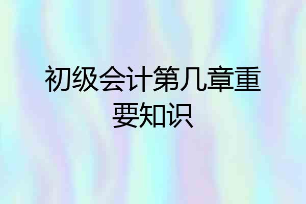 初级会计第几章重要知识