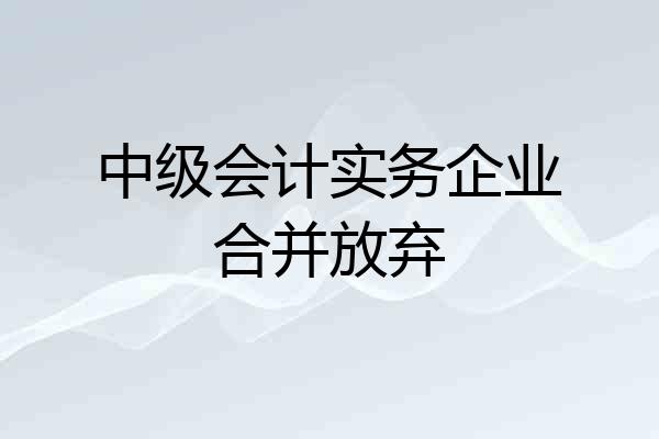 中级会计实务企业合并放弃