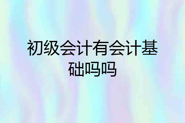 初级会计有会计基础吗吗