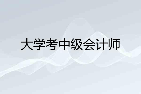 大学考中级会计师