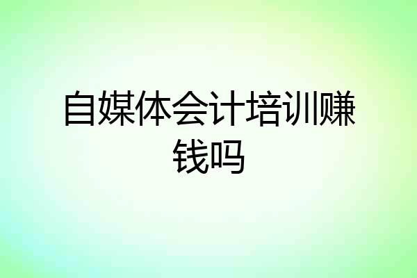 自媒体会计培训赚钱吗