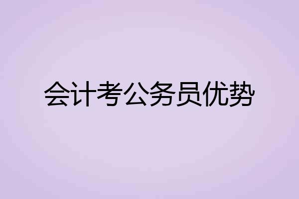 会计考公务员优势