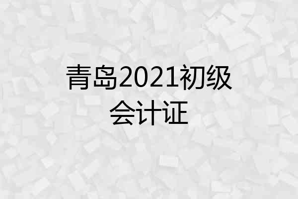 青岛2021初级会计证