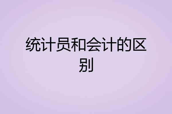 统计员和会计的区别