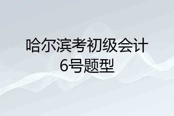 哈尔滨考初级会计6号题型