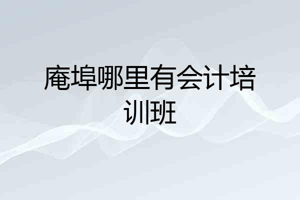 庵埠哪里有会计培训班