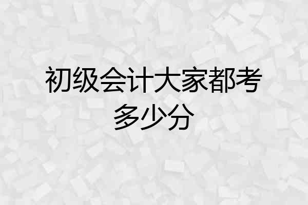 初级会计大家都考多少分