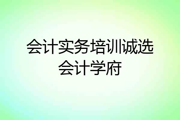 会计实务培训诚选会计学府