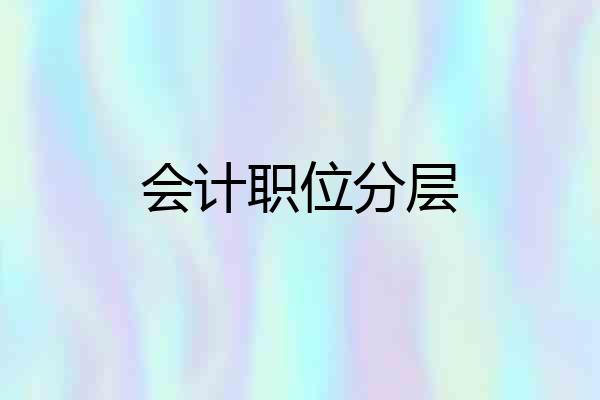 会计职位分层