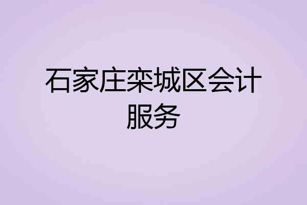 石家庄栾城区会计服务