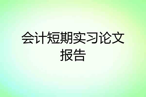 会计短期实习论文报告