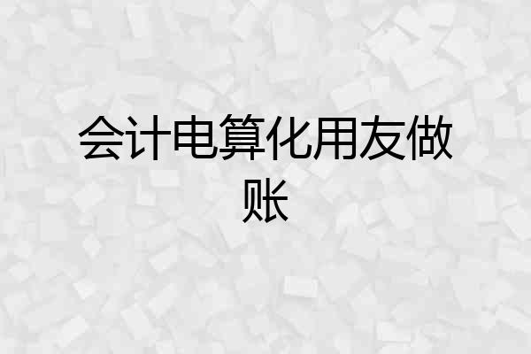 会计电算化用友做账