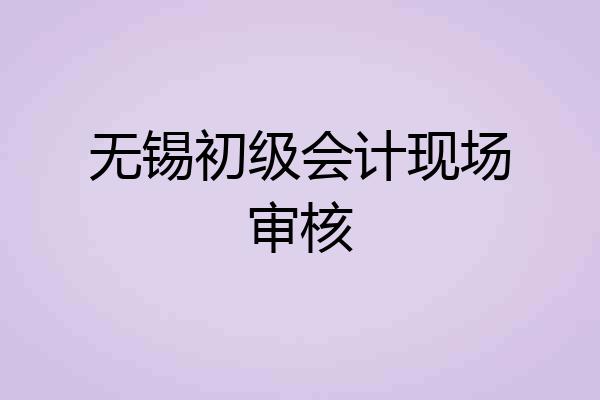 无锡初级会计现场审核
